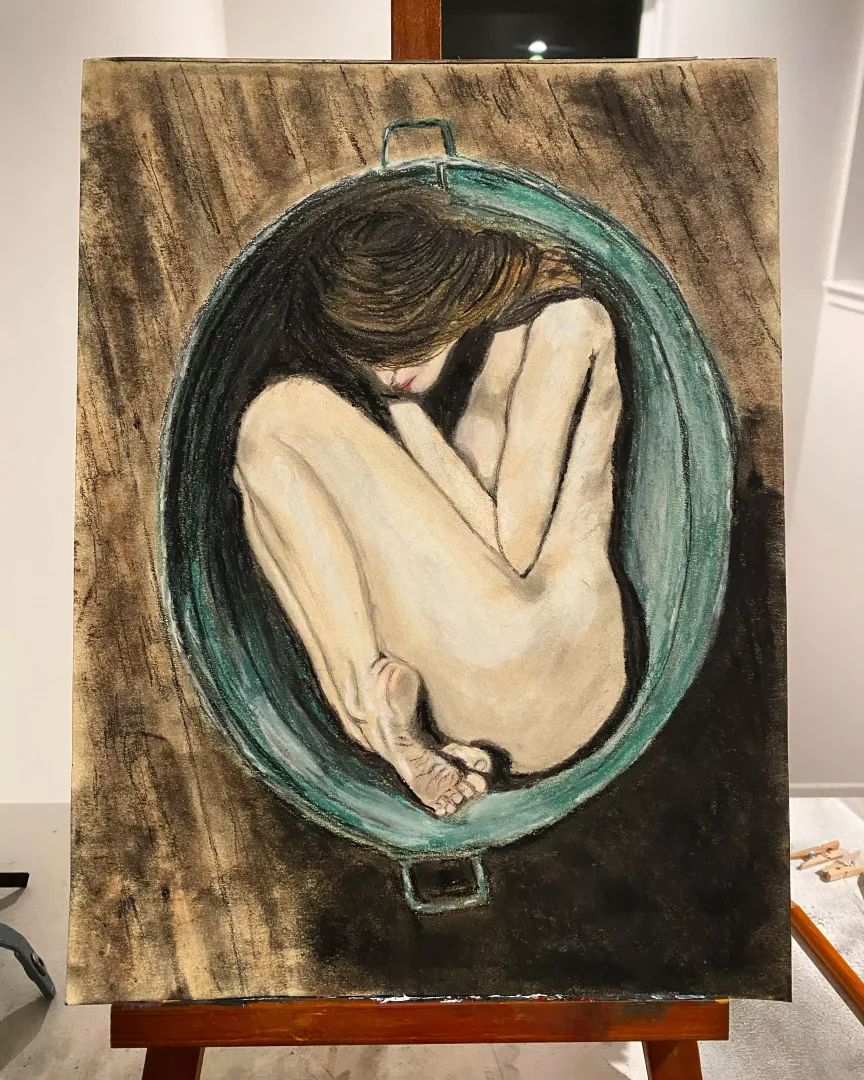 Woman in basin
