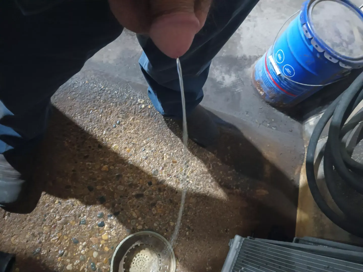 Work drain piss