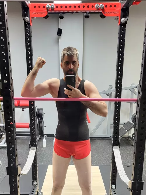 Working out in mini shorts