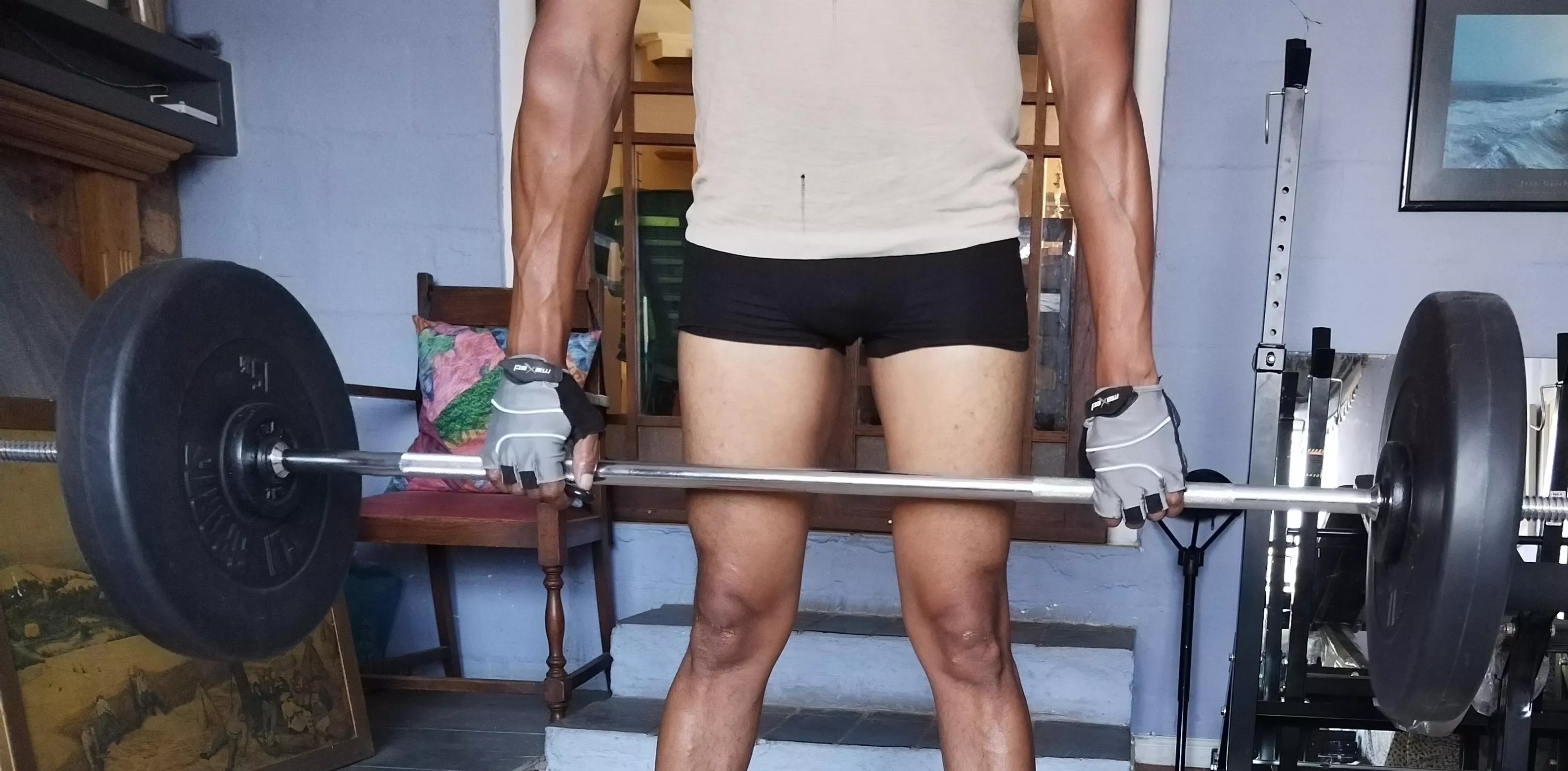 Workout at home in my tightest boxer briefs