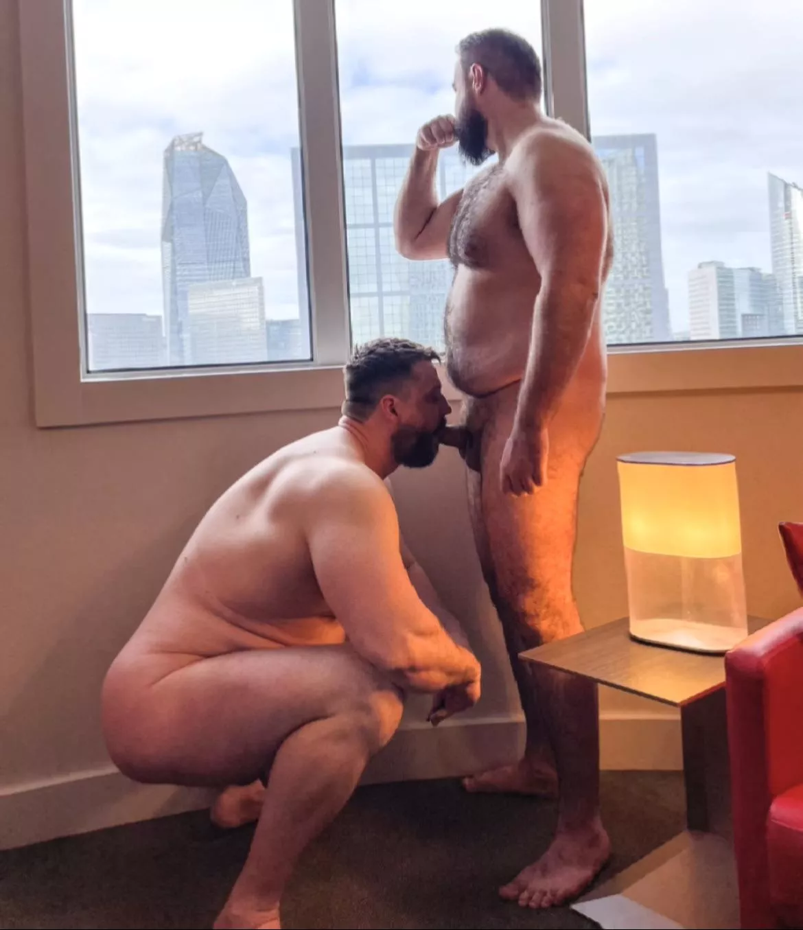 Would you be very shocked if you caught two beefy football boys like that?