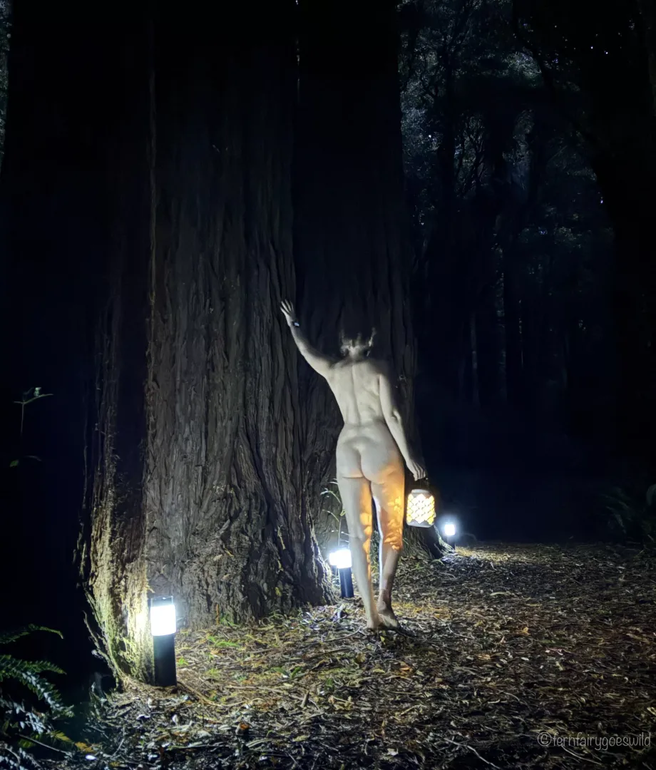 Would you dare to be nude alone in the forest at night? (Self portrait as always)