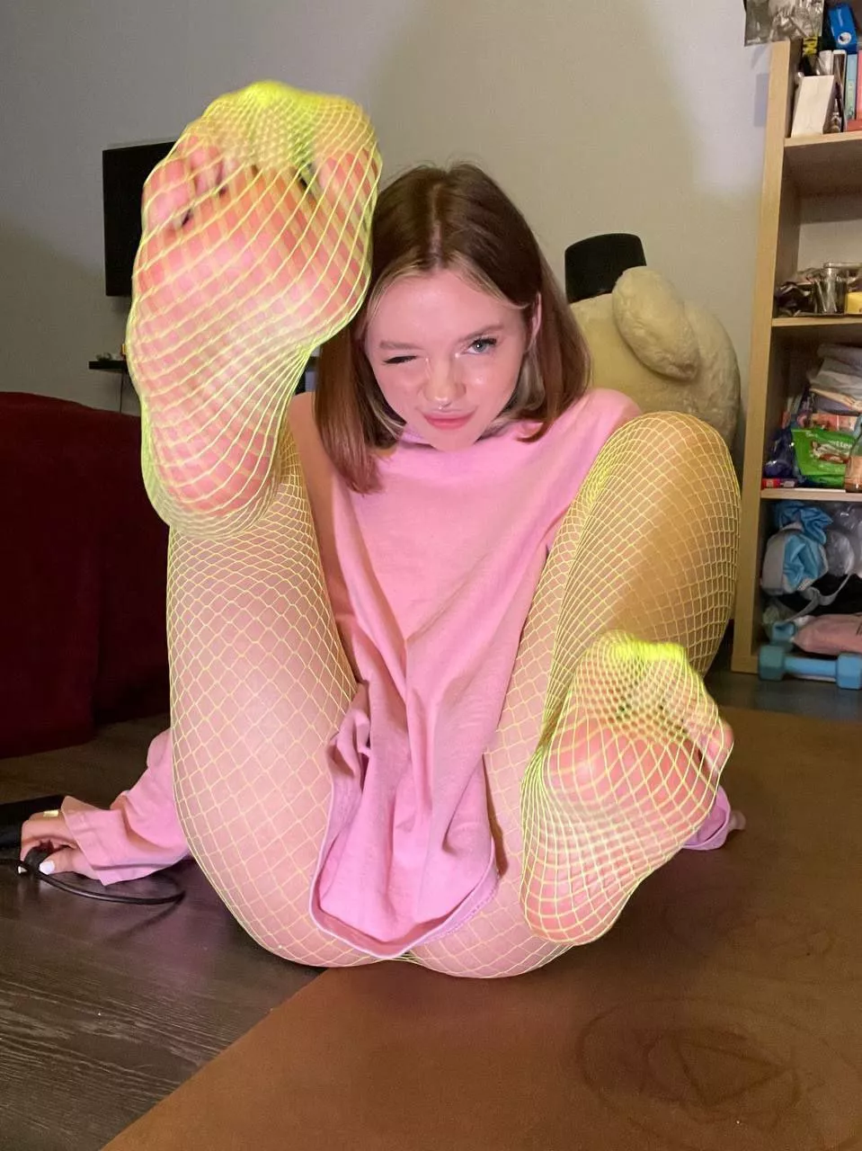 would you like to rip those fishnet pantyhose