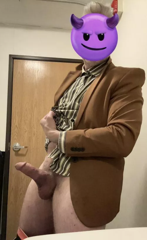 Would you meet this silver fox Dad in the restroom at work?
