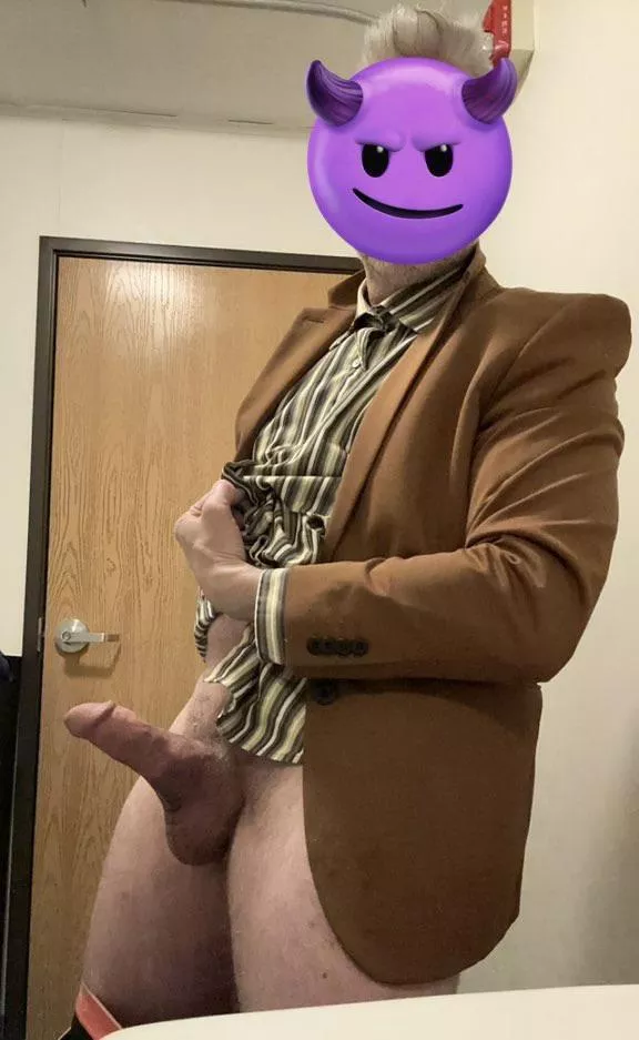 Would you meet this silver fox Dad in the restroom at work?