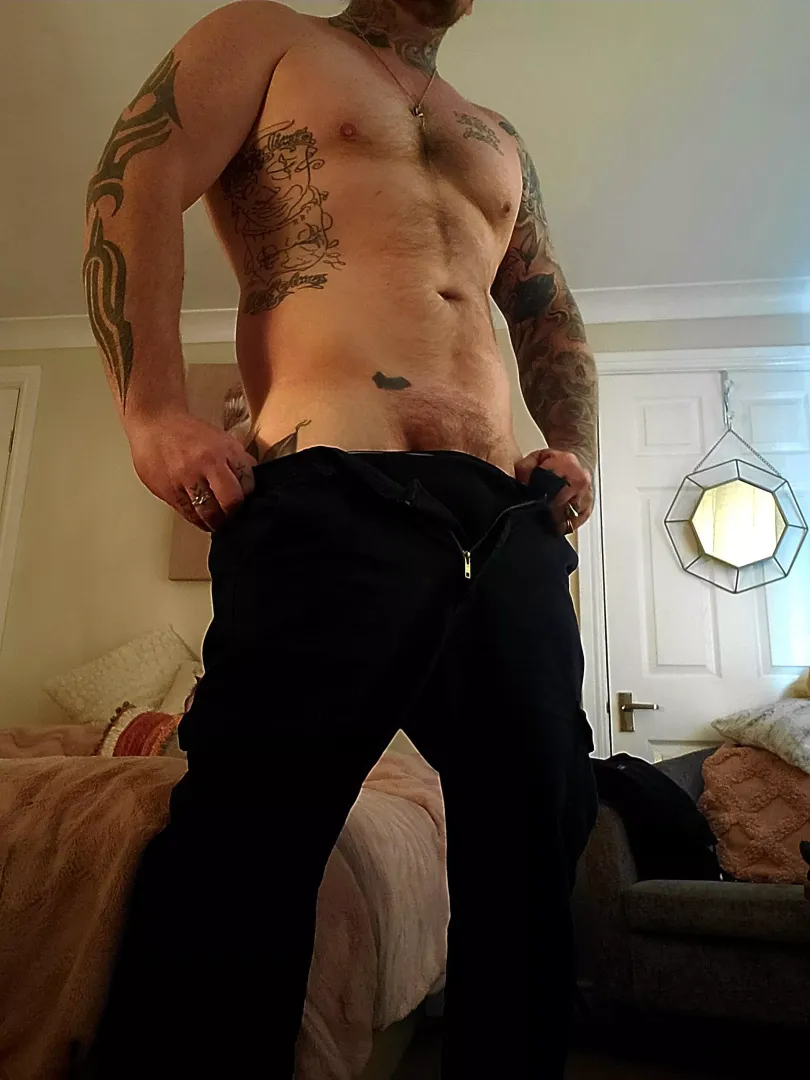 Would you mind a working dad taking off his work trousers upstairs ?