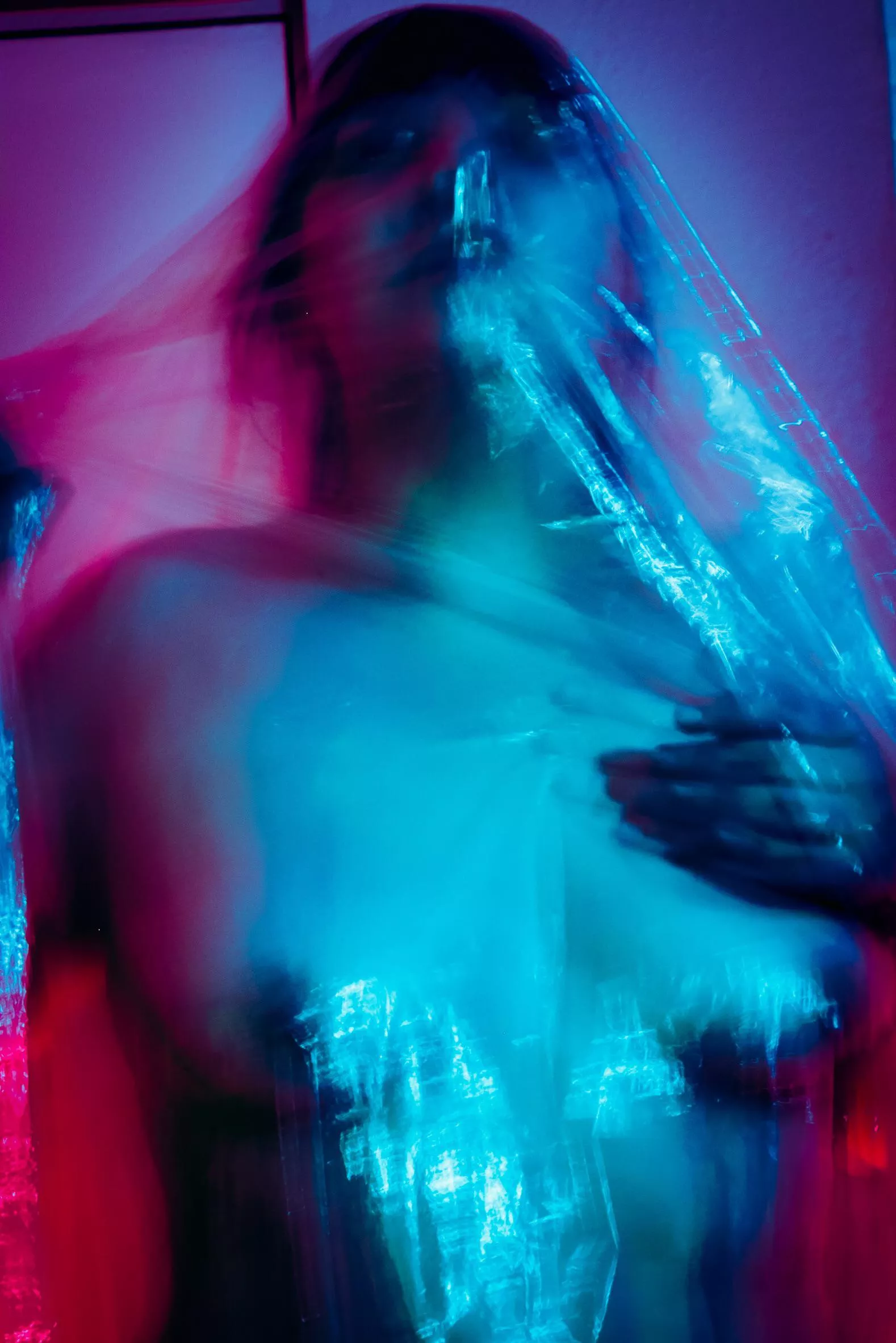 Wrapped in plastic.