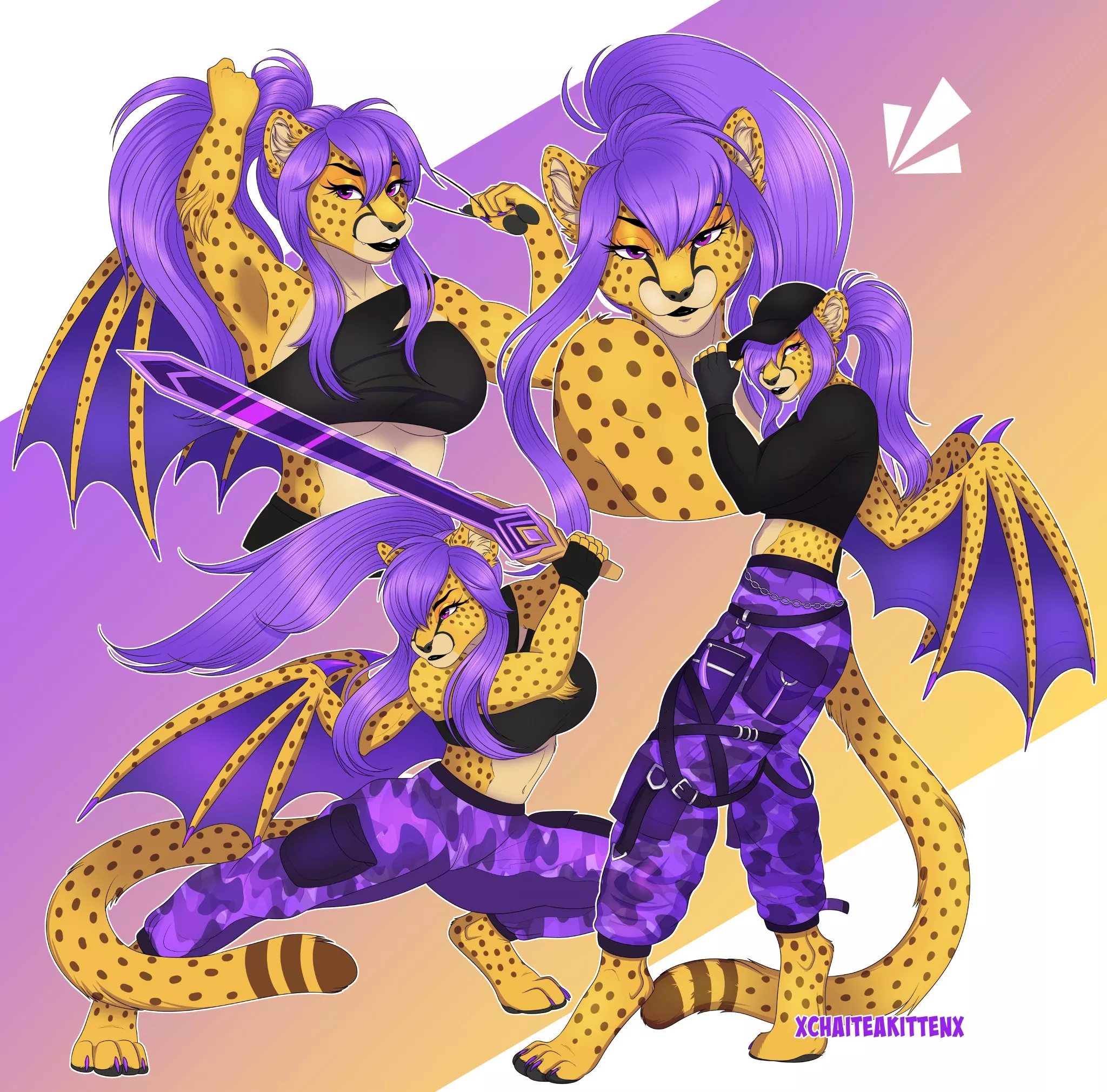 Xilimyth Character Sheet 💜💛 commission ✨️ (ChaiTeaKitten on Twitter & tumblr)