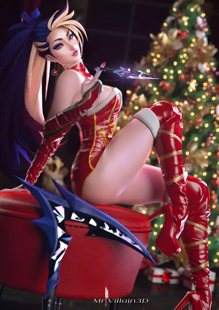 Xmas with Akali. (MrVillai3D)