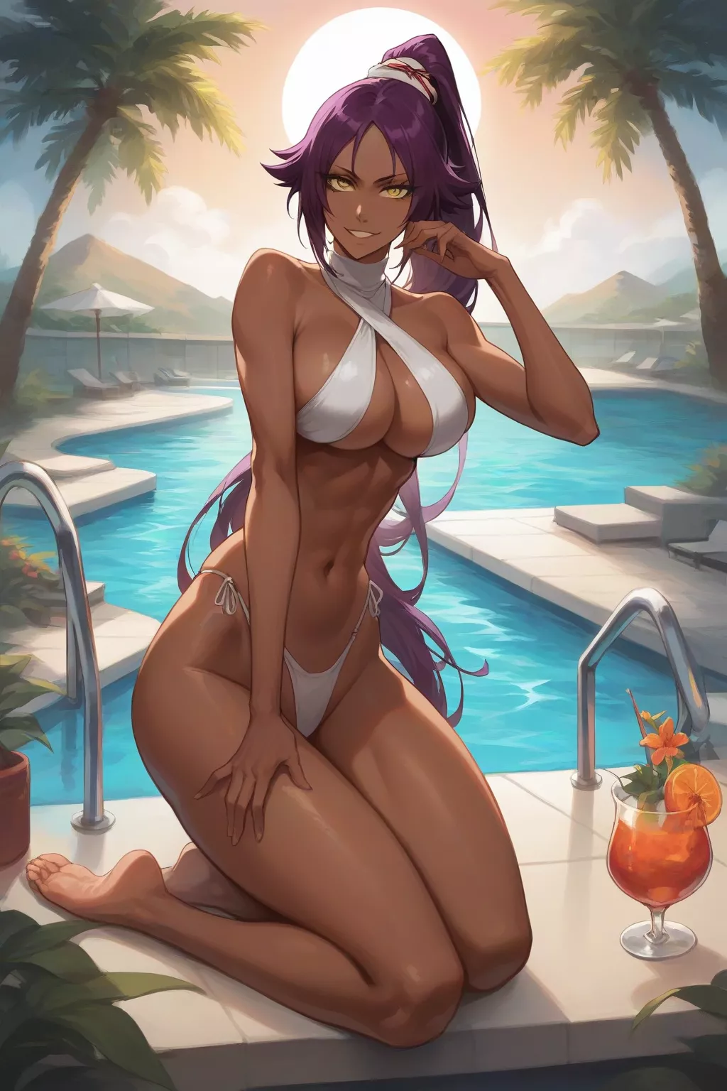 Yoruichi in the pool [ AI Generated ]