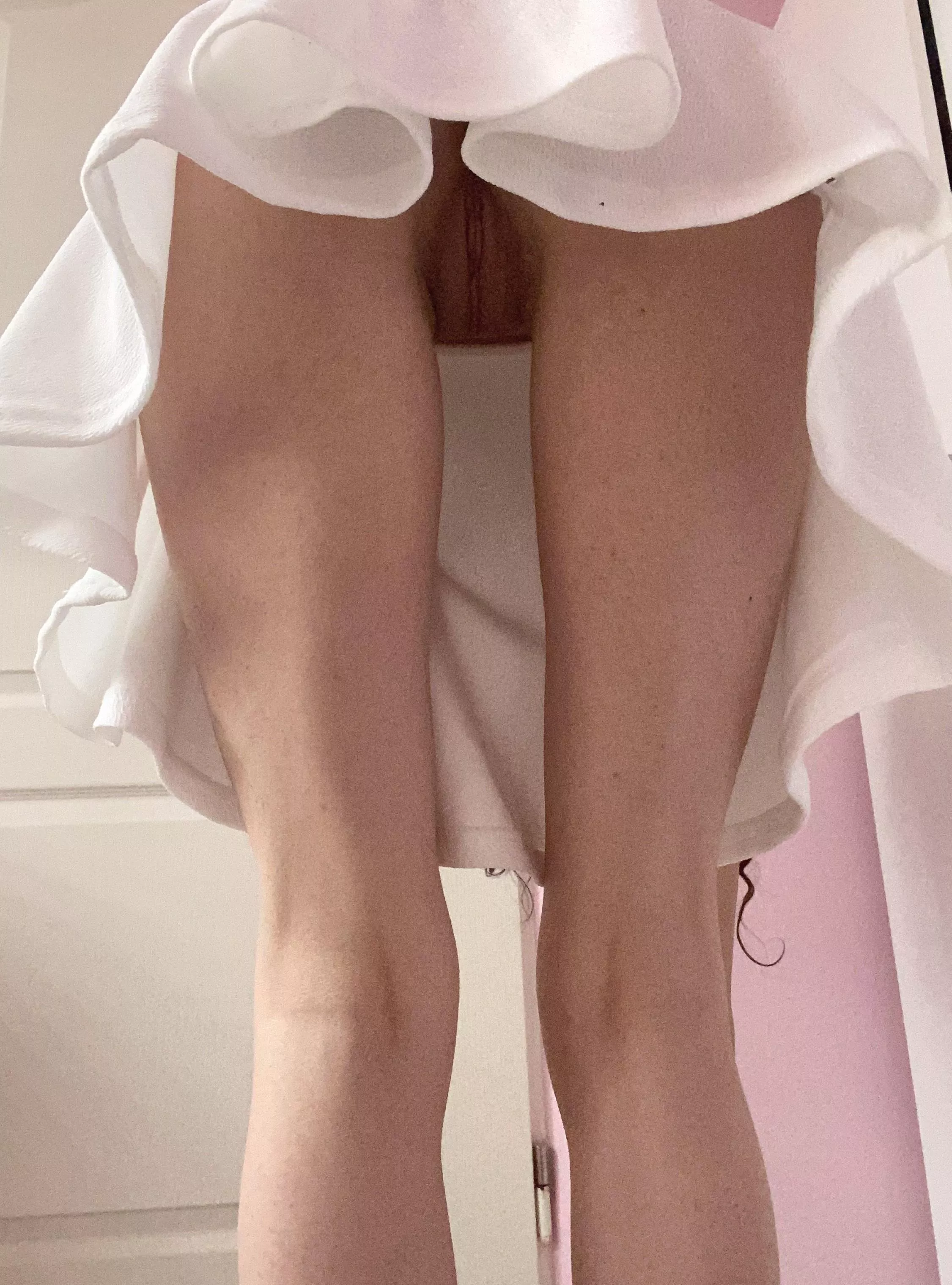 You can insert your wet tongue right here under my skirt