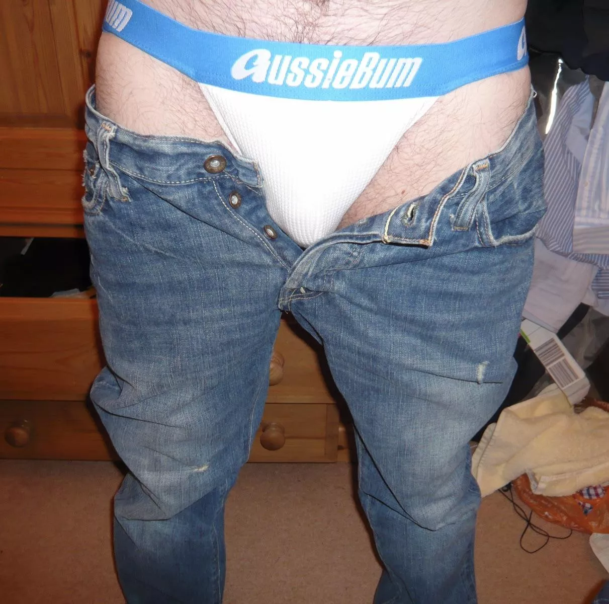 You never forget your first jock. A picture from my archive today, the first wearing of my first jockstrap. I’d love to say there’s a story behind it, but it was simply that I was desperate for one, so I bought one. What’s the story of your first j
