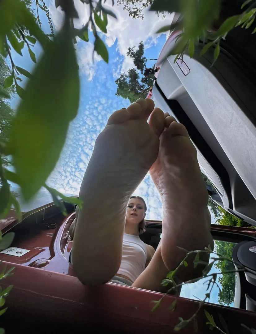 you should bend down and massage dirty feet