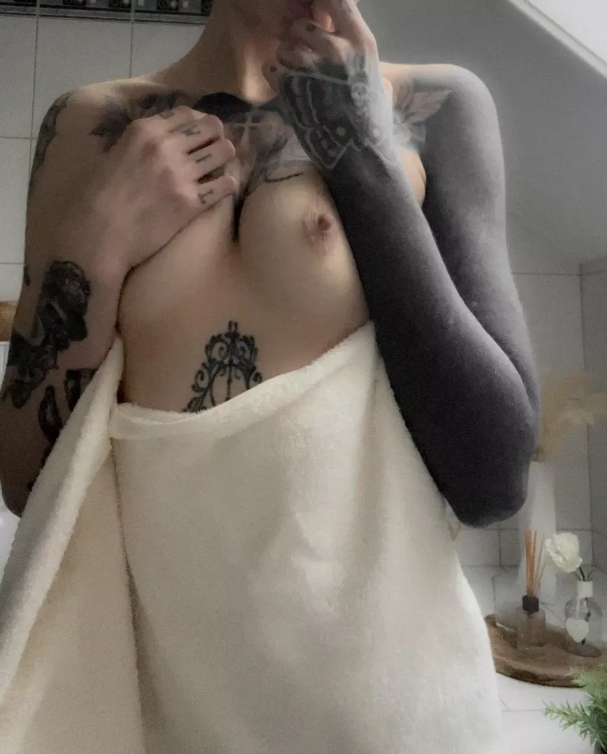 you wanna play with my small boobs in the shower? 🥺