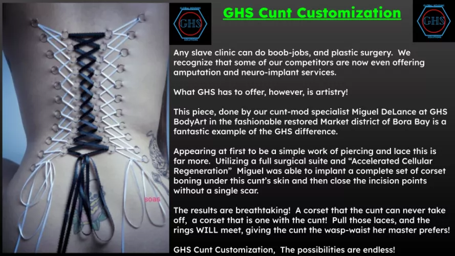 Your Cunt is a Canvas. Let GHS turn her into art!