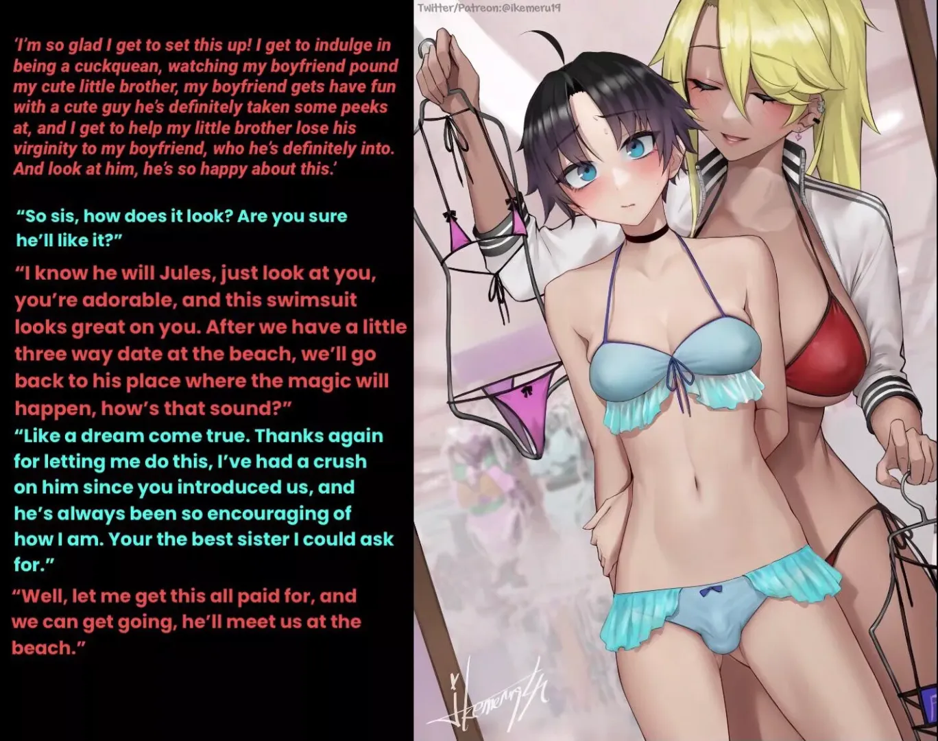 Your upcoming date with your girlfriend, and her brother. [femboy] [bi encouragement] [cuckquean]