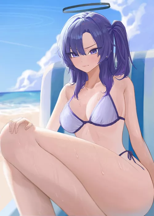Yuuka at the beach (Yiblue_015) [Blue Archive]