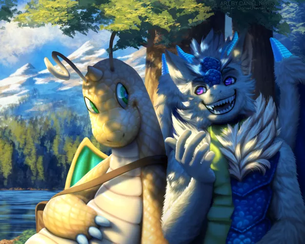 Zane & Dragonite - Art for Zane (Jon) on Discord (art by me)
