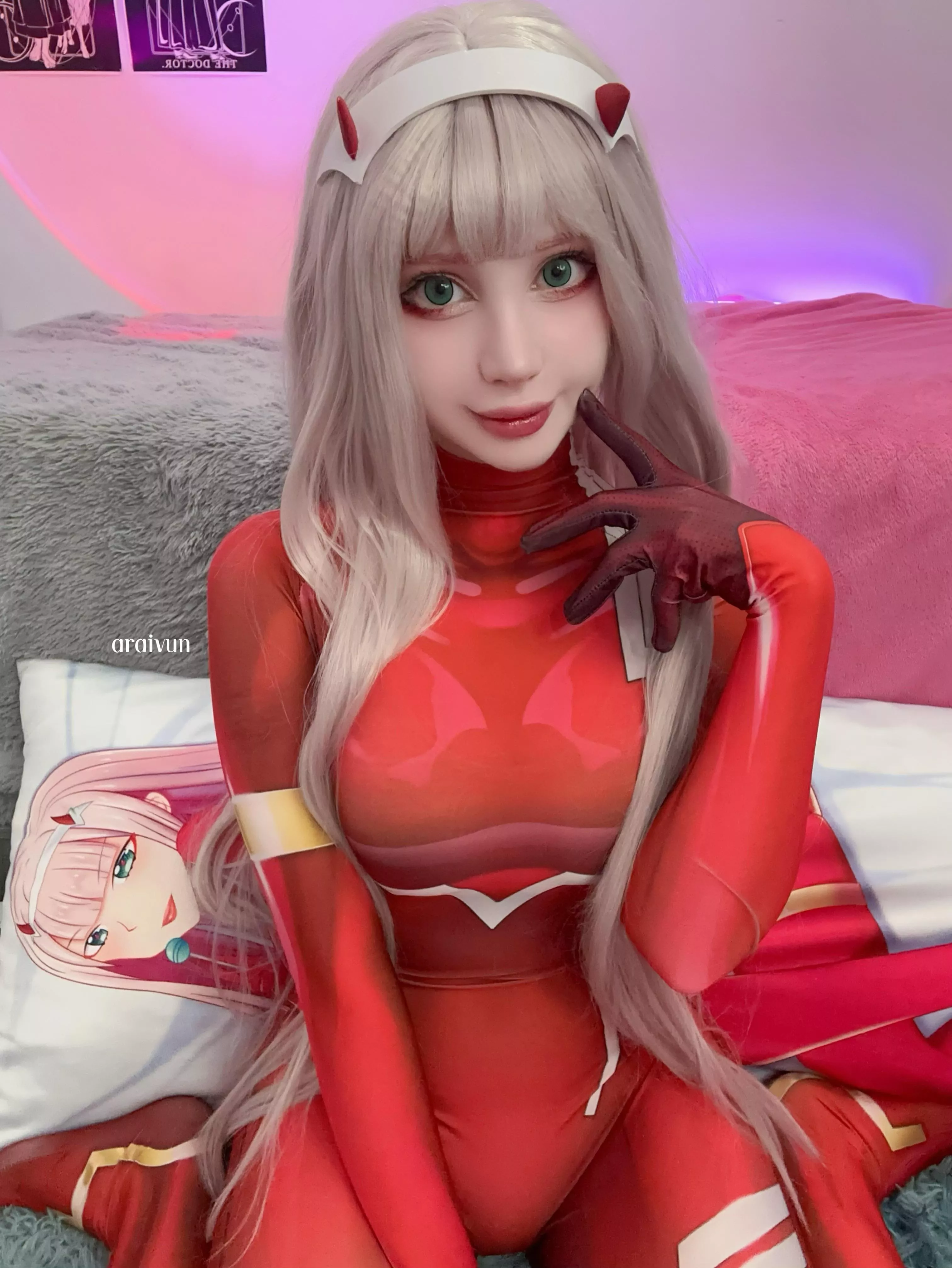 Zero Two in plugsuit cosplay by me