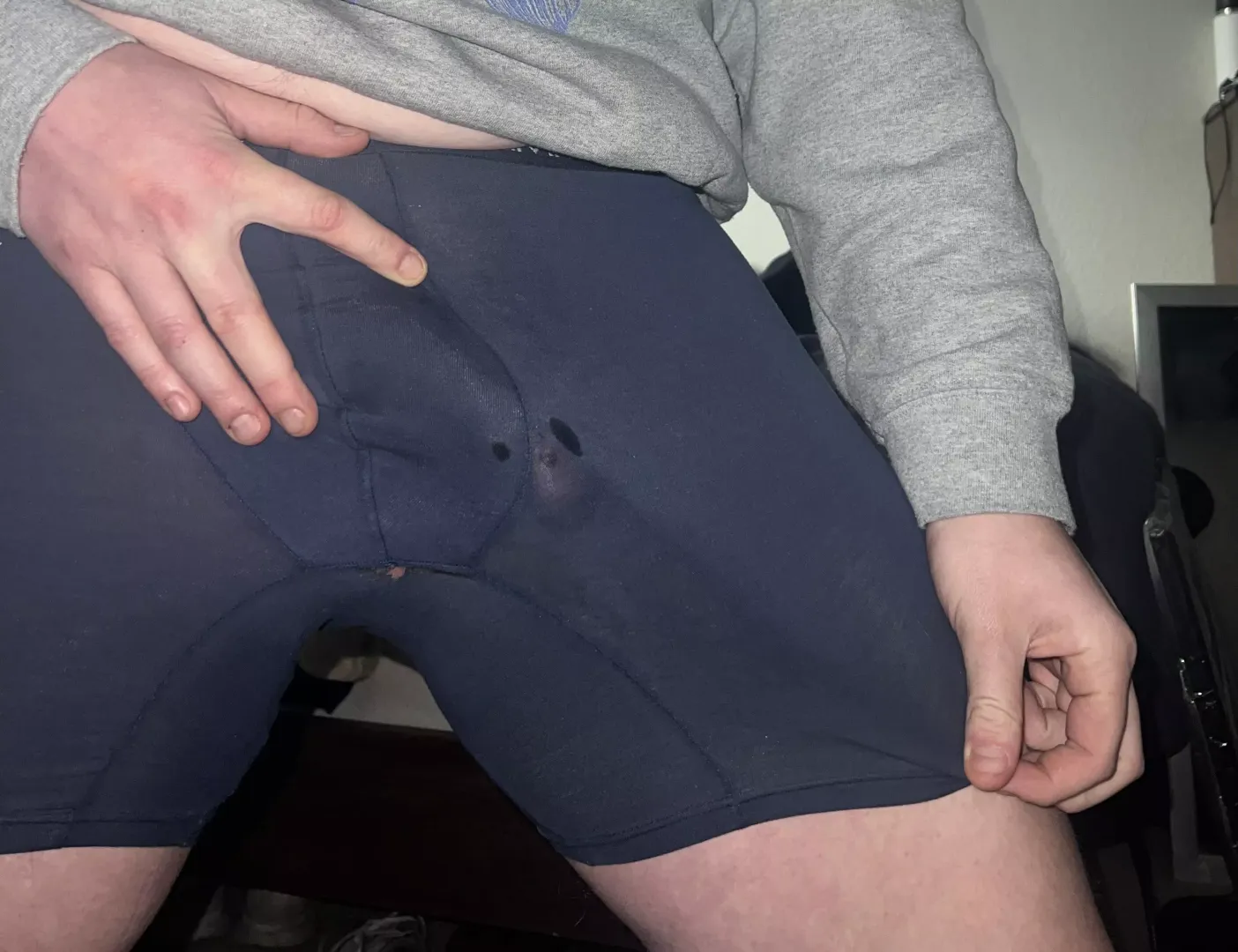 Zoom in to see how much dry cum is on my briefs